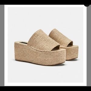 ISO ZARA jute platform sandals SIZE 7 or 8